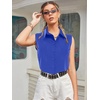 Zeagoo Women’s Sleeveless Button Down Collared Shirts Business Casual Tops(Royal Blue)