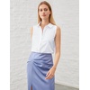 Zeagoo Women’s Sleeveless Button Down Collared Shirts Business Casual Tops(White)