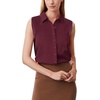 Zeagoo Women’s Sleeveless Button Down Collared Shirts Business Casual Tops(Wine Red)