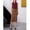 Zeagoo Women’s Sleeveless Button Down Collared Shirts Business Casual Tops(Wine Red)