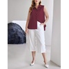 Zeagoo Women’s Sleeveless Button Down Collared Shirts Business Casual Tops(Wine Red)