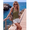 Zeagoo Womens Tank Tops V Neck Ribbed Knit Slim Fit Basic Sleeveless Tops(Army Green)