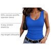 Zeagoo Womens Tank Tops V Neck Ribbed Knit Slim Fit Basic Sleeveless Tops(Blue)