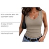Zeagoo Womens Tank Tops V Neck Ribbed Knit Slim Fit Basic Sleeveless Tops(Khaki)
