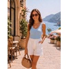 Zeagoo Womens Tank Tops V Neck Ribbed Knit Slim Fit Basic Sleeveless Tops(Light Blue)