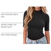Zeagoo Womens Tops Mock Neck Short Sleeve Slim Basic Summer Fall Basic Tee(Black（loose Fit one Size Smaller for a Fitted Look）)