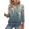 Zeagoo 3/4 Length Sleeve Womens Tops Crew Neck Shirts Dressy Casual Tunics(Wf71)