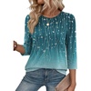 Zeagoo 3/4 Length Sleeve Womens Tops Crew Neck Shirts Dressy Casual Tunics(Xh363)