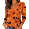 Zeagoo Womens Shirts Long Sleeve Tops V Neck Casual Basic Tee Fall Outfits(Orange Pumpkin)