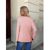 Zeagoo Womens Fall Sweaters Long Sleeve Crew Neck Ribbed Knit Pullover Tops(A Pink)