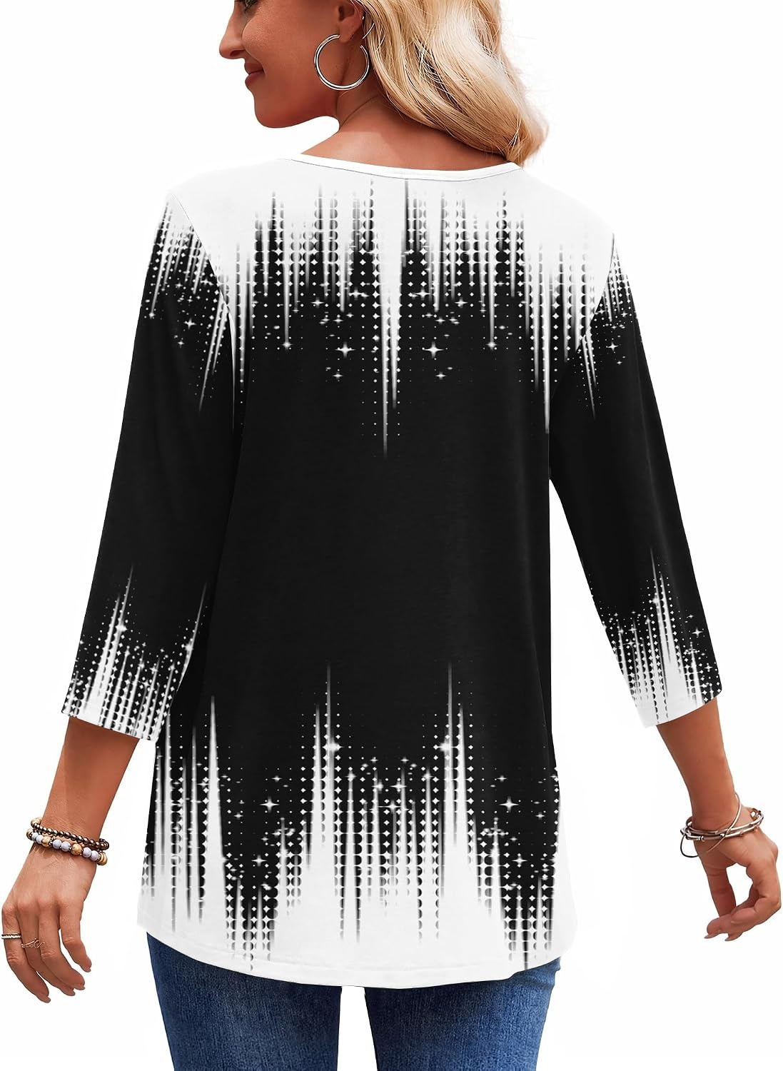 image:imageZeagoo 34 Length Sleeve Womens Tops 2026 Blouses for Women Dressy Casual Fashion Clothing V Neck TShirts Summer OutfitsJb204
