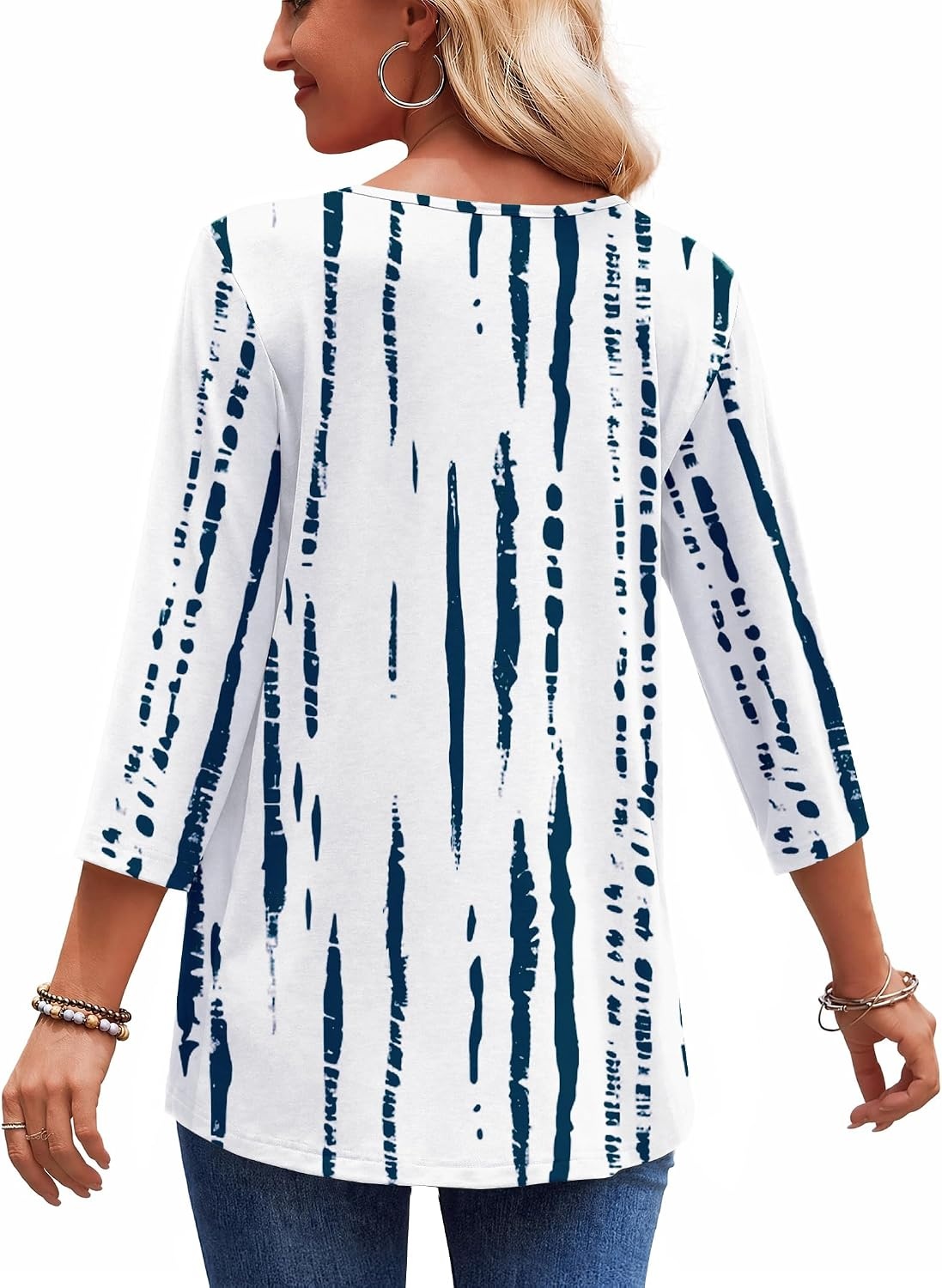 image:imageZeagoo 34 Length Sleeve Womens Tops 2026 Blouses for Women Dressy Casual Fashion Clothing V Neck TShirts Summer OutfitsZr229