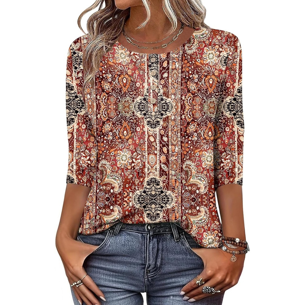 image:imageZeagoo 34 Length Sleeve Women Tops Dressy Casual Blouses Work ClothesMz896