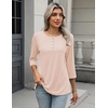 Zeagoo 3/4 Length Sleeve Women Tops Dressy Casual Blouses Work Clothes(Beige)