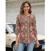 Zeagoo 3/4 Length Sleeve Women Tops Dressy Casual Blouses Work Clothes(Mz896)