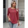 Zeagoo 3/4 Length Sleeve Women Tops Dressy Casual Blouses Work Clothes(Red)