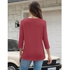 Zeagoo 3/4 Length Sleeve Women Tops Dressy Casual Blouses Work Clothes(Red)