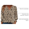 Zeagoo 3/4 Length Sleeve Womens Tops 2025 Floral Womens Blouses V Neck TunicTops with Smocked Cuffs(Apricot Back Floral)