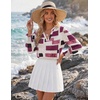 Zeagoo 3/4 Length Sleeve Womens Tops 2025 Floral Womens Blouses V Neck TunicTops with Smocked Cuffs(Multicolor Plaid 509)