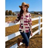 Zeagoo 3/4 Length Sleeve Womens Tops 2025 Floral Womens Blouses V Neck TunicTops with Smocked Cuffs(Multicolor Plaid 509)