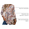 Zeagoo 3/4 Length Sleeve Womens Tops 2025 Floral Womens Blouses V Neck TunicTops with Smocked Cuffs(Print-1)