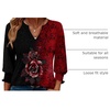 Zeagoo 3/4 Length Sleeve Womens Tops 2025 Floral Womens Blouses V Neck TunicTops with Smocked Cuffs(Print-309)
