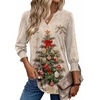 Zeagoo 3/4 Length Sleeve Womens Tops 2025 Floral Womens Blouses V Neck TunicTops with Smocked Cuffs(Print-505)