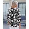 Zeagoo 3/4 Length Sleeve Womens Tops 2025 Floral Womens Blouses V Neck TunicTops with Smocked Cuffs(Print-506)