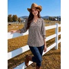 Zeagoo 3/4 Length Sleeve Womens Tops 2025 Floral Womens Blouses V Neck TunicTops with Smocked Cuffs(Print-517)