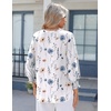 Zeagoo 3/4 Length Sleeve Womens Tops 2025 Floral Womens Blouses V Neck TunicTops with Smocked Cuffs(Print-bf290)