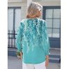 Zeagoo 3/4 Length Sleeve Womens Tops 2025 Floral Womens Blouses V Neck TunicTops with Smocked Cuffs(Print-fp18)