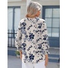 Zeagoo 3/4 Length Sleeve Womens Tops 2025 Floral Womens Blouses V Neck TunicTops with Smocked Cuffs(Print-sf198)