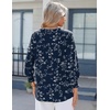 Zeagoo 3/4 Length Sleeve Womens Tops 2025 Floral Womens Blouses V Neck TunicTops with Smocked Cuffs(Print-sf218)