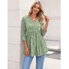 Zeagoo 3/4 Length Sleeve Womens Tops 2026 Blouses for Women Dressy Casual Fashion Clothing V Neck T-Shirts Summer Outfits(01-xh534)