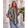 Zeagoo 3/4 Length Sleeve Womens Tops 2026 Blouses for Women Dressy Casual Fashion Clothing V Neck T-Shirts Summer Outfits(02 Tie Dye)