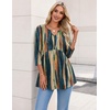 Zeagoo 3/4 Length Sleeve Womens Tops 2026 Blouses for Women Dressy Casual Fashion Clothing V Neck T-Shirts Summer Outfits(02 Tie Dye)