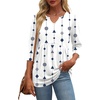 Zeagoo 3/4 Length Sleeve Womens Tops 2026 Blouses for Women Dressy Casual Fashion Clothing V Neck T-Shirts Summer Outfits(04 White Dot)