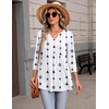Zeagoo 3/4 Length Sleeve Womens Tops 2026 Blouses for Women Dressy Casual Fashion Clothing V Neck T-Shirts Summer Outfits(04 White Dot)