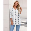 Zeagoo 3/4 Length Sleeve Womens Tops 2026 Blouses for Women Dressy Casual Fashion Clothing V Neck T-Shirts Summer Outfits(04 White Dot)