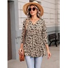 Zeagoo 3/4 Length Sleeve Womens Tops 2026 Blouses for Women Dressy Casual Fashion Clothing V Neck T-Shirts Summer Outfits(Beige)