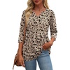 Zeagoo 3/4 Length Sleeve Womens Tops 2026 Blouses for Women Dressy Casual Fashion Clothing V Neck T-Shirts Summer Outfits(Beige)