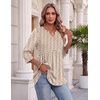 Zeagoo 3/4 Length Sleeve Womens Tops 2026 Blouses for Women Dressy Casual Fashion Clothing V Neck T-Shirts Summer Outfits(Cx318)
