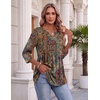 Zeagoo 3/4 Length Sleeve Womens Tops 2026 Blouses for Women Dressy Casual Fashion Clothing V Neck T-Shirts Summer Outfits(Mz721)