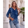 Zeagoo 3/4 Length Sleeve Womens Tops 2026 Blouses for Women Dressy Casual Fashion Clothing V Neck T-Shirts Summer Outfits(Mz845)