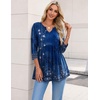Zeagoo 3/4 Length Sleeve Womens Tops 2026 Blouses for Women Dressy Casual Fashion Clothing V Neck T-Shirts Summer Outfits(Mz845)