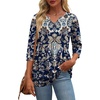 Zeagoo 3/4 Length Sleeve Womens Tops 2026 Blouses for Women Dressy Casual Fashion Clothing V Neck T-Shirts Summer Outfits(Mz873)