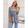 Zeagoo 3/4 Length Sleeve Womens Tops 2026 Blouses for Women Dressy Casual Fashion Clothing V Neck T-Shirts Summer Outfits(Mz919)