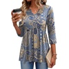 Zeagoo 3/4 Length Sleeve Womens Tops 2026 Blouses for Women Dressy Casual Fashion Clothing V Neck T-Shirts Summer Outfits(Mz919)