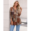 Zeagoo 3/4 Length Sleeve Womens Tops 2026 Blouses for Women Dressy Casual Fashion Clothing V Neck T-Shirts Summer Outfits(Mz952)
