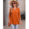 Zeagoo 3/4 Length Sleeve Womens Tops 2026 Blouses for Women Dressy Casual Fashion Clothing V Neck T-Shirts Summer Outfits(Orange)